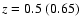 $z=0.5\;(0.65)$
