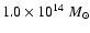 $1.0\times 10^{14}~ M_\odot$