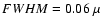 $FWHM = 0.06 ~ \mu$