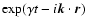 $\exp(\gamma t -
i \vec{k} \cdot \vec{r})$
