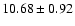 $10.68\pm 0.92$