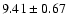 $9.41\pm 0.67$