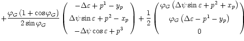 $\displaystyle +{\varphi_G \left(1+\cos \varphi_G\right) \over 2\sin \varphi_G}
...
...p5pt}\varphi_G\left(\Delta\varepsilon-p^1-y_p\right)\cr\noalign{\vskip5pt}0\cr}$