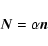 \begin{displaymath}\vec N=\alpha\vec n
\end{displaymath}
