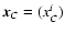 $\vec x_C=(x^i_C)$