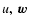 $u,~\vec w$