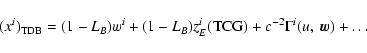 \begin{displaymath}(x^i)_{\rm TDB} = (1-L_B)w^i+(1-L_B)z_E^i({\rm
TCG})+c^{-2}\Gamma^i(u,~\vec w)+\ldots
\end{displaymath}