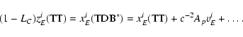\begin{displaymath}(1-L_C)z_E^i({\rm TT})=x_E^i({\rm TDB}^*)=x^i_E({\rm
TT})+c^{-2}A_pv^i_E+\ldots .
\end{displaymath}