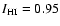 $I_{\rm HI}=0.95$