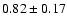 $0.82\pm0.17$
