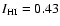 $I_{\rm HI}=0.43$