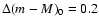 $\Delta(m-M)_0 = 0.2$