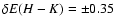 $\delta E(H-K)
= \pm 0.35$