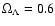 $\Omega _\Lambda =0.6$