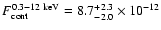 $F^{0.3-12~{\rm keV}}_{\rm cont}=8.7^{+2.3}_{-2.0}\times10^{-12}$