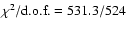 $\chi^{2}/\mbox{d.o.f.}=531.3/524$