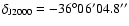 $\delta_{\rm J2000}=-36^{\circ}06^{\prime}04.8^{\prime\prime}$