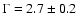 $\Gamma=2.7\pm0.2$