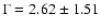 $\Gamma=2.62\pm1.51$