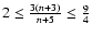 \( 2\leq \frac{3(n+3)}{n+5}\leq
\frac{9}{4} \)