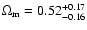 $\Omega_{\rm m}=0.52^{+0.17}_{-0.16}$