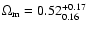 $\Omega_{\rm m}= 0.52^{+0.17}_{0.16}$