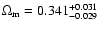 $\Omega_{\rm m}=0.341^{+0.031}_{-0.029}$