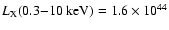 $L_{\rm X}(0.3{-}10~{\rm keV})=1.6\times 10^{44}$