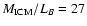 $M_{\rm ICM}/L_B=27$