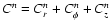 $C^{n} = C_r^{n}+ C_\phi^{n} +C_z^{n}$