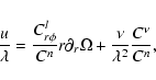 \begin{displaymath}{u \over \lambda } = {C_{r\phi}^l \over C^{n}} r \partial_r \Omega + {\nu \over \lambda^2} {C^\nu \over C^n},
\end{displaymath}