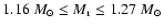 $1.16~{M_{\odot}} \leq M_{\rm r}
\leq 1.27~{M_{\odot}}$