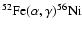 $\rm ^{52}Fe(\alpha,\gamma)^{56}Ni$
