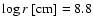 $\log r~ \mbox{[cm]} = 8.8$
