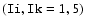 ${\tt (Ii,Ik = 1,5)}$