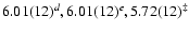 $6.01(12)^{d}, 6.01(12)^{e}, 5.72(12)^\ddagger$