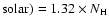 ${\rm solar}) = 1.32 \times N_{\rm H}$