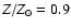 $Z/Z_\odot=0.9$