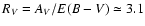 $R_{V} = A_{V}/E(B-V) \simeq 3.1$