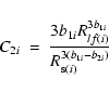\begin{displaymath}C_{2i}~=~ \frac{3b_{1i}R^{3b_{1i}}_{lf(i)}} {R^{3(b_{1i}-b_{2i})}_{{\rm s}(i)}}
\end{displaymath}