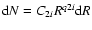 ${\rm d}N=C_{2i}R^{q2i}{\rm d}R$