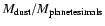 $M_{\rm dust}/M_{\rm planetesimals}$