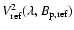 $V_{\rm ref}^2(\lambda, B_{\rm p,ref})$