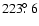 $223\hbox{$.\!\!^\circ$ }6$