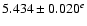 $5.434 \pm 0.020^{{e}}$