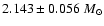 $2.143 \pm 0.056~M_{\odot}$