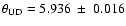 $\theta_{\rm {UD}} = 5.936~\pm~0.016$