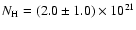 $N_{\rm H} = (2.0 \pm 1.0) \times 10^{21}$