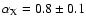 $\alpha_{\rm X}=0.8\pm 0.1$