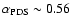 $\alpha_{\rm {PDS}} \sim 0.56$